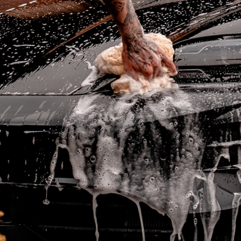 car shampoo during detail